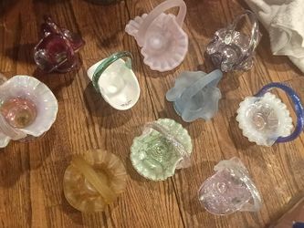 Fenton Mini Glass Baskets.
