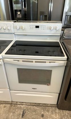 Whirlpool Electric Stove White GlassTop