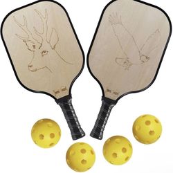 Wood Pickleball Paddles Set