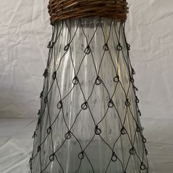 Large Vase Glass Wire And Wicker