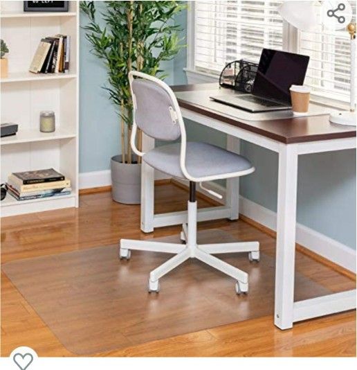 Ilyapa Hardwood Chair Mat 30" x 48" Heavy Duty Clear PVC Office Chair Mat for Hardwood and Tile Floors, Protective Floor Mat for Home or Office