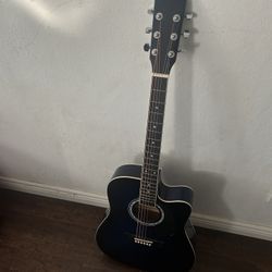 Blue Electric Acoustic Guitar