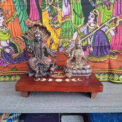 Altar With MahaLakshmi And MahaVishnu Couple