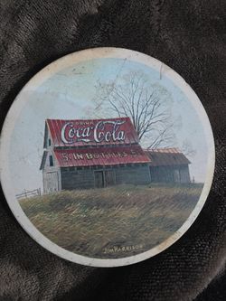 2 COCA COLA CERAMIC RED BARN COASTERS