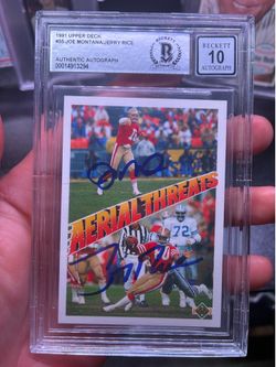 1991 Upper Deck Joe Montana Jerry Rice Signed Dual Auto
