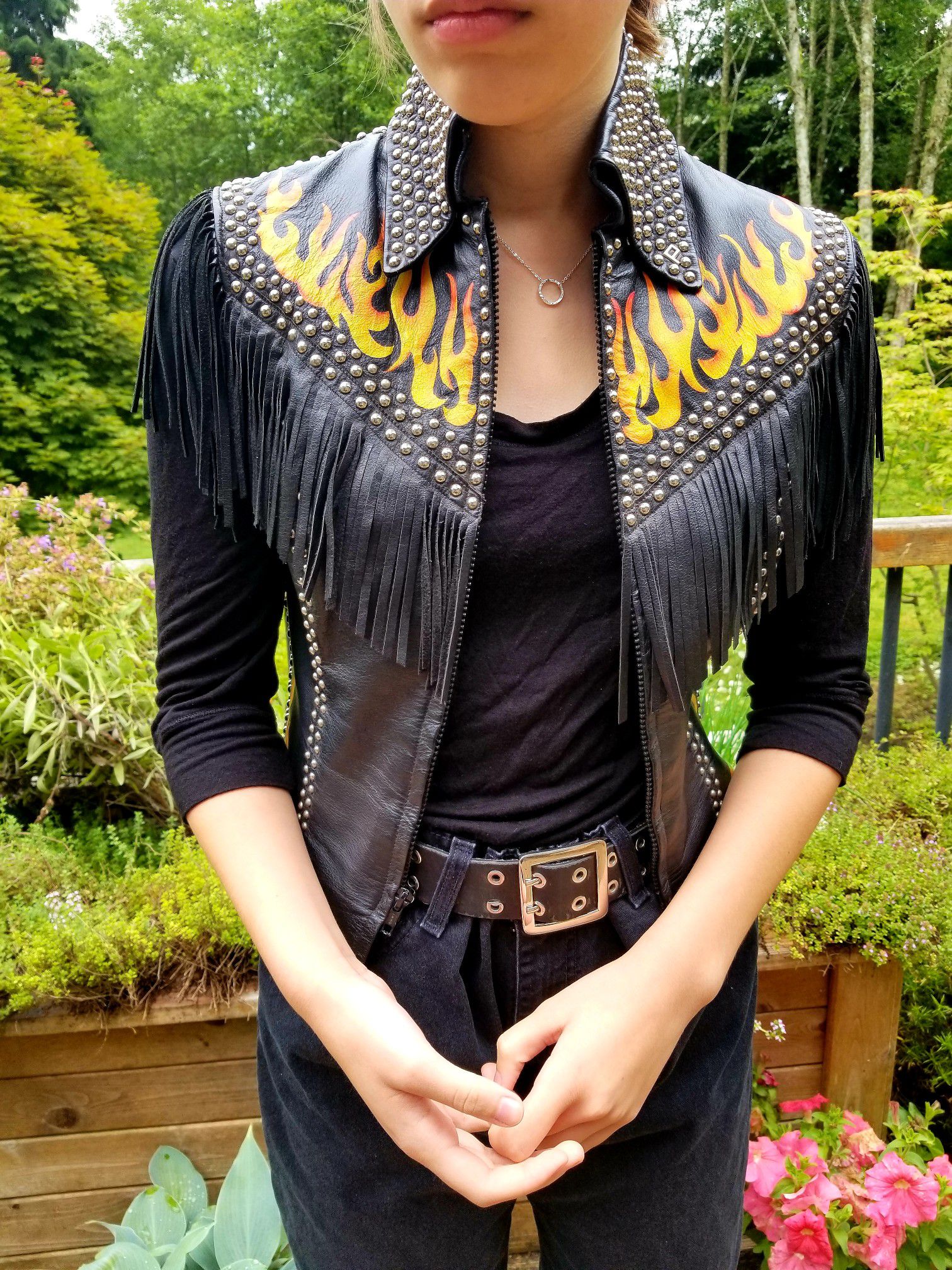 Leather Flame Vest