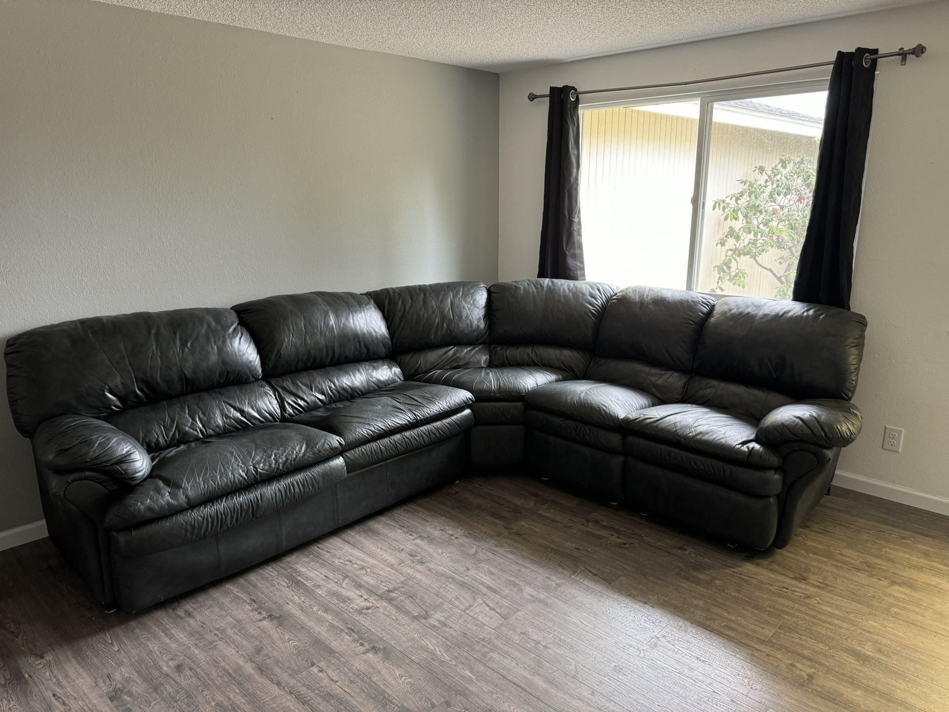 Leather Dark Gray Sectional $600 Obo