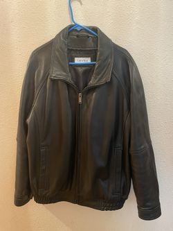 Calvin Klein Mens Leather Jacket - Large
