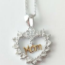 Diamond Heart Necklace For Mom 