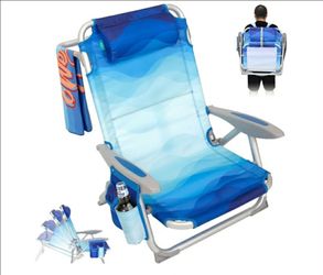 Beach Chairs for Adults,Reclining Adjustable 4 Position for Outdoor
High Back,Lightweight only 6.6 lbs,Easy Carrying,25" Wide Seat,Support 400 lbs,wit