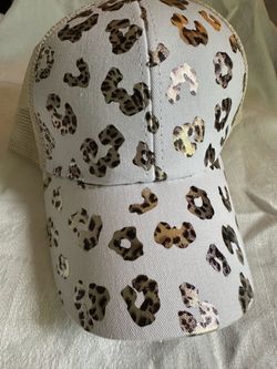 Baseball hat women Leopard Print Pony Tail Hats Cheetah Print Adjustable Criss Cross