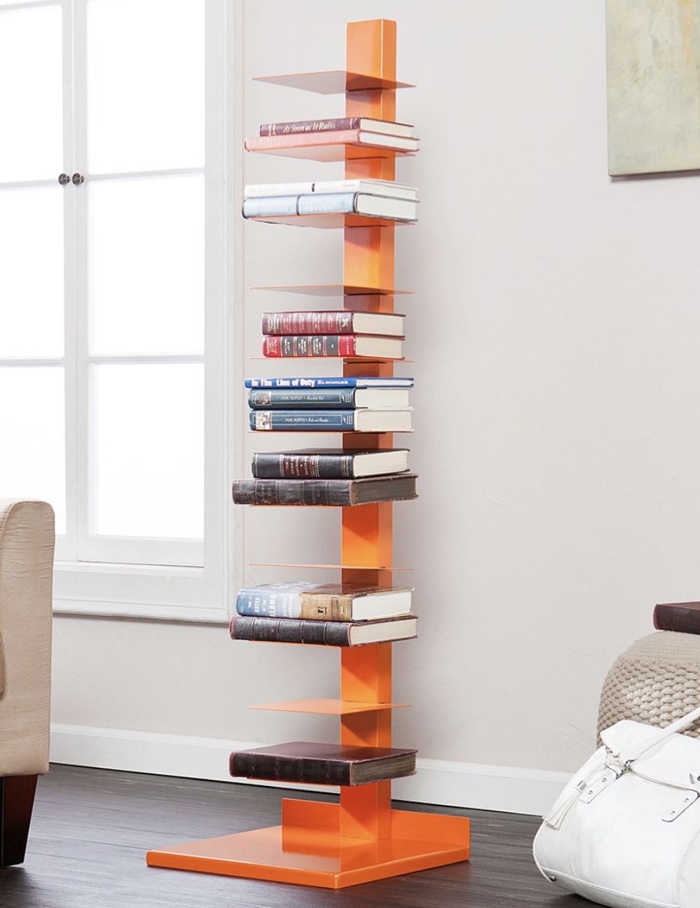 Metal book shelves (orange)