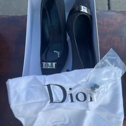 Dior Black And Leather Suede Heel