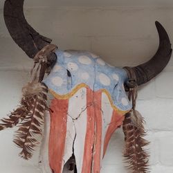 Awesome Painted Antique Skull