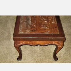 Oriental carved wood coffee  table ,antic .