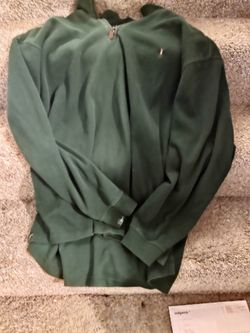 Pre-owned Gently Used Ralph Lauren Polo Hunter Green Zipper Pullover