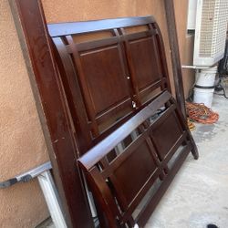 Queen Size Bed Frame Sold Wood In Good Condition Asking $40