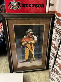 Home Interior Framed Western Cowboy Art Print