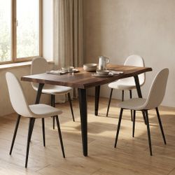 Homy Casa LANCELOT KD DARK WALNUT 63" Dining Table for Dining Room, Kitchen, or Workspace