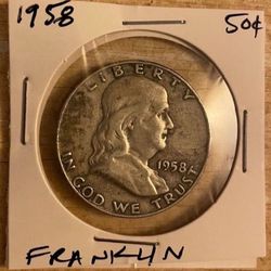 1958 Benjamin Franklin Half Dollar