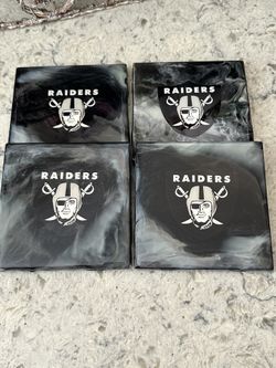 RAIDERS Handmade Sports Resin Coasters Set Of 4