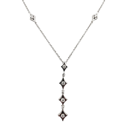 18k White Gold Diamond Accent Necklace with Pendant