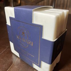 Set of 4 White Marble Coasters NEW