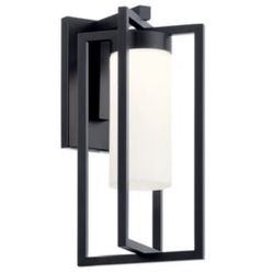 Kichler Drega 14-in H Black Integrated LED Outdoor Wall Light (59071BKLED)