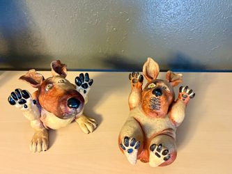 Pair of Roberta Laidman Dog Sculptures