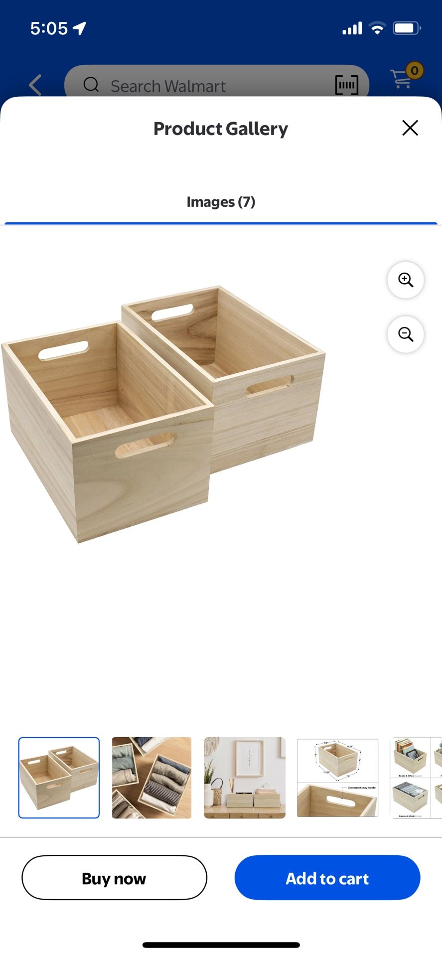 Sorbus Unfinished Wood Crates - Organizer Bins, Decorative Wooden Boxes for Adults (4-Pack)