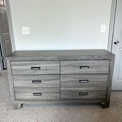 Grey Black White Wood Bedroom Dresser  