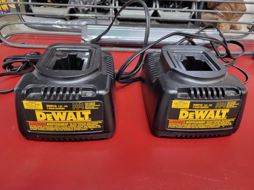 Set Of 2 Dewalt Battery Chargers