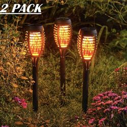 NEW! Solar Lights Outdoor Decorative for Garden,Yard,Patio,Pathway,Walkway and Pool,Solar Tiki Torches with Flickering Flame for Outdoor Decoration. (