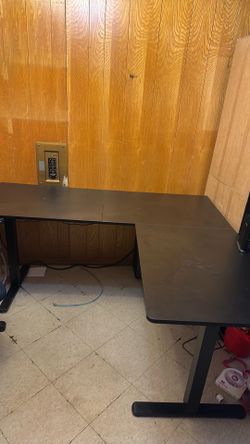 VIVO Electric Corner L-Shaped Standing Desk