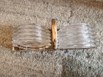 Glass coasters with brass holder