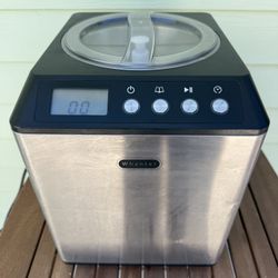 Whynter Ice Cream Maker Machine Automatic 2.1 Qt. Upright with Built-In Compressor, LCD Digital Display & Timer, No Pre-Freezing, ICM-201SB, Stainless