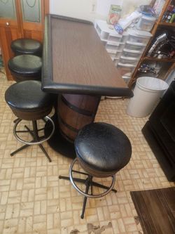 Vintage whiskey barrels Bar