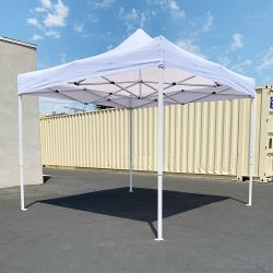 New $99 Heavy-Duty 10x10 FT Outdoor Ez Pop Up Canopy Party Tent Instant Shades w/ Carry Bag (White/Blue)