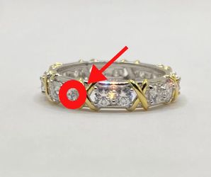Look closely at the Two-Tone X-Band Eternity Ring! Size 9!