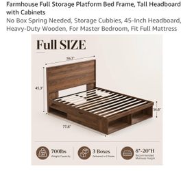 Full sized bed frame