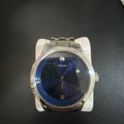 Guess Blue and Silver Watch Diamond Watch 