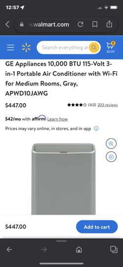 Portable Air Conditioner 10,000 BTU….