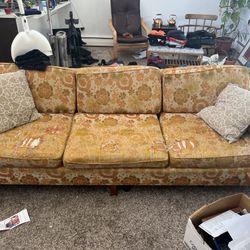 Well-worn Vintage Floral Couch.  
