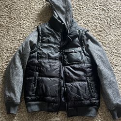 DC zip up hoodie with built in vest