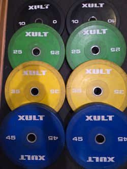 230lb Xult Commercial Grade Urethane Bumper Plates Set