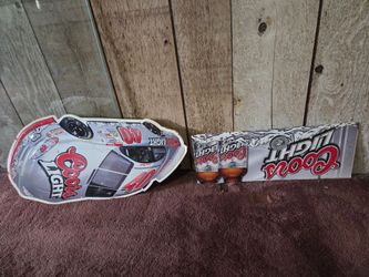 Coors Light #40 DODGE David Stremme EMBOSSED METAL SIGNs (36" x 17")
