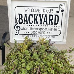 Backyard Wood Sign 