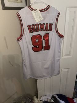 Dennis Rodman Chicago Bulls white jersey size xl
