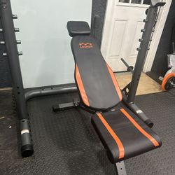 Weider Pro 3” Tube Squat Rack Olympic Weight Bench…. Home Gym Fitness…. 