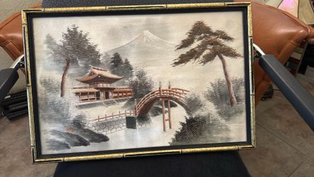 Japan Hand Embroidery Painting Frame 